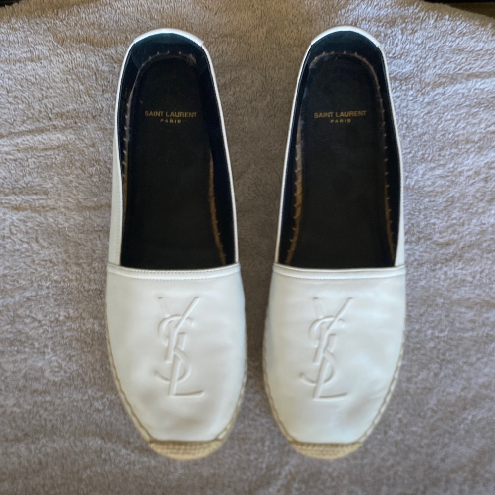 Saint Laurent White Espadrilles